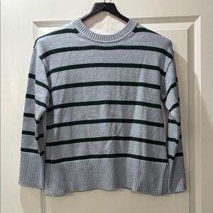 J Crew blue and green striped sweater